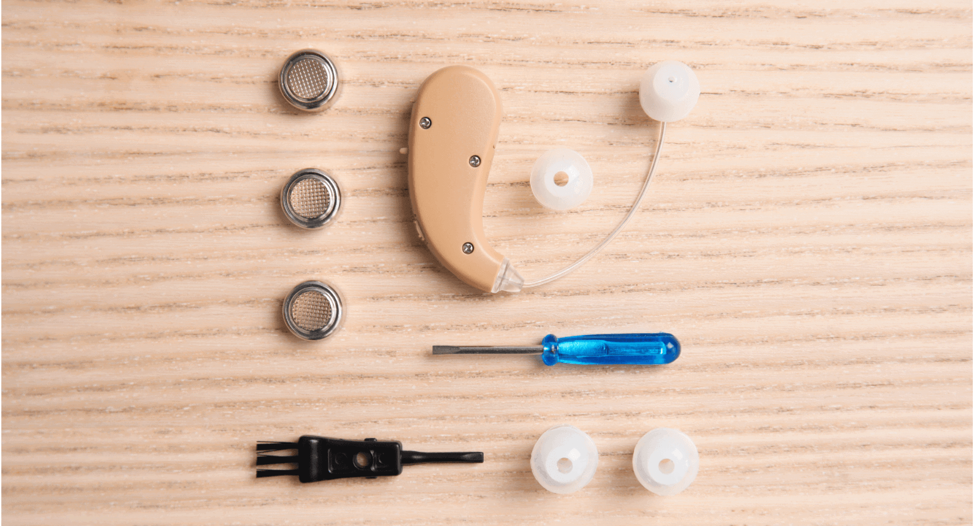 Hearing Aid Parts Set Out